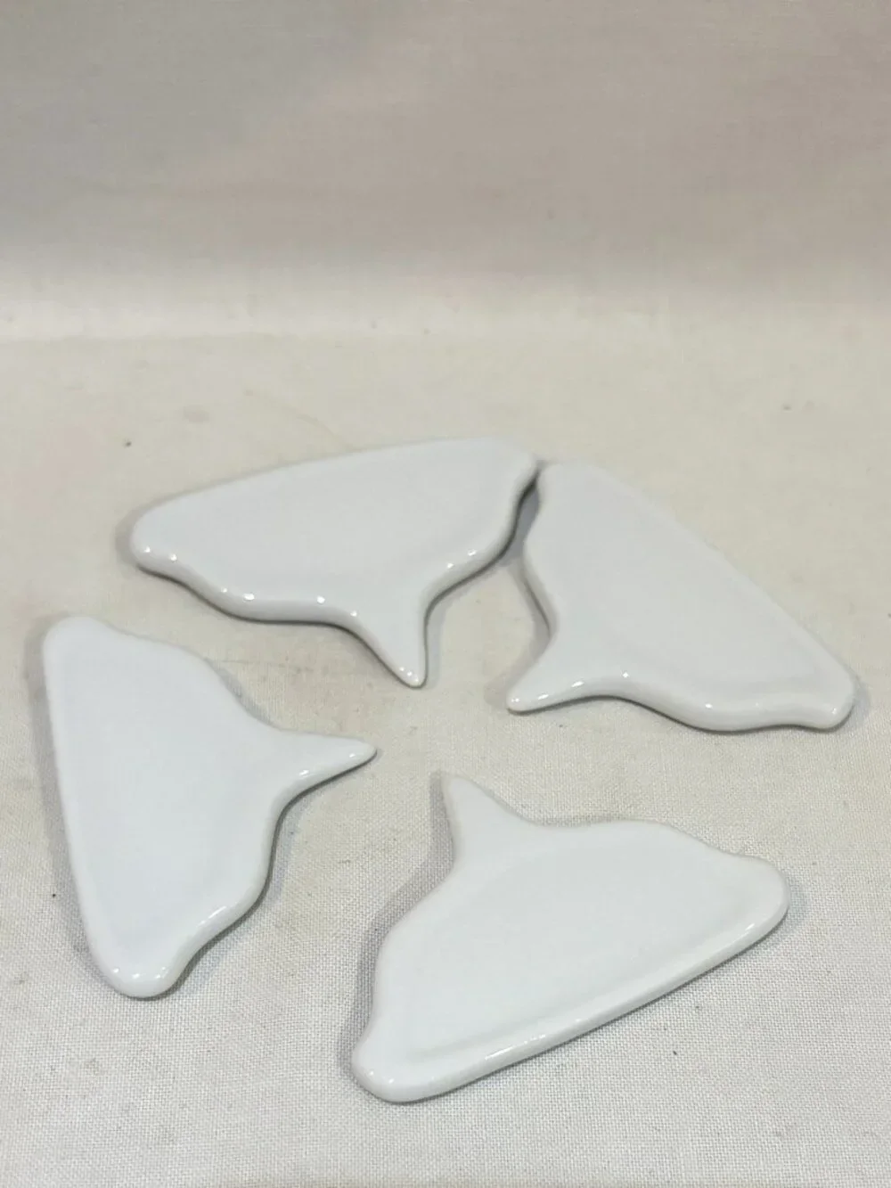 Set of 4 White Porcelain Cheese Markers New in Box by REVOL France
